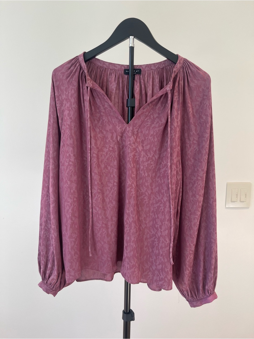 Current Air Rose-Mauve Long-Sleeve Peasant Blouse